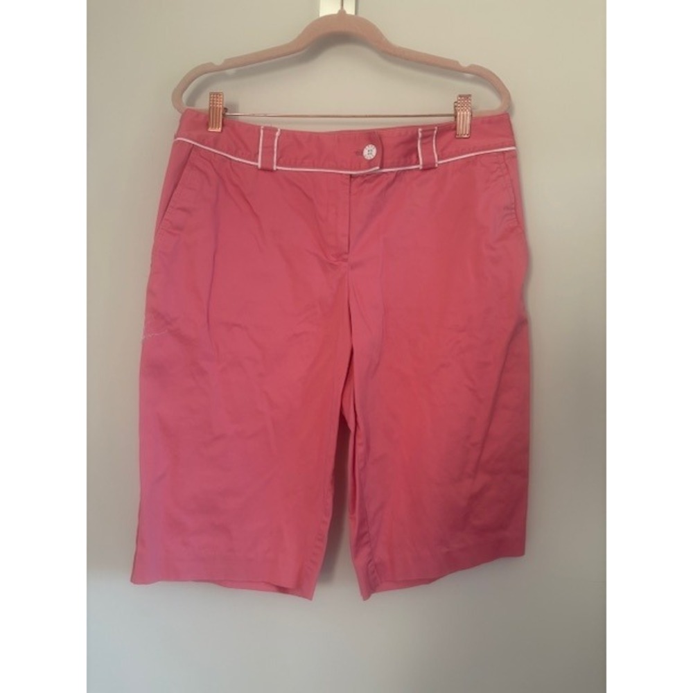 IZOD XFG Womens Pink Stretch Cotton‎ Bermuda Golf Shorts Size 10